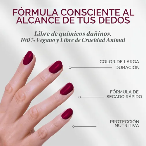 Vista 3 de Cote Beauty's Sangria - Esmalte de uñas natural ciruela, acabado suave y crema, tono joya, esmalte de uñas de larga duración, resistente a