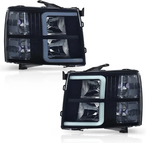 Vista 14 de PIT66 Conjunto de faros laterales izquierdos, compatible con Chevy Silverado 1500 2007-2013, Silverado 2500 3500 2007-2014 y HD Lente transparente
