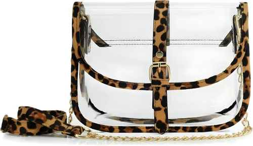 Vista 7 de Bolso cruzado transparente para mujer, bolso de hombro con cadena
