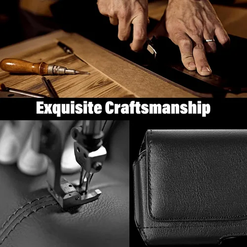 Vista 6 de Funda para iPhone 15/15, 14/14, 13/13, 12/12, XR, Samsung Galaxy S24/S23/S22/S21, soporte para teléfono con clip para cinturón y funda abatible