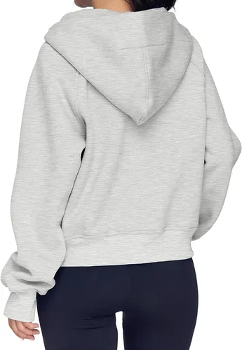 Vista 2 de Scuba Dupes - Sudadera con cremallera de un cuarto para mujer, manga larga, forro polar, con cremallera, sudaderas con capucha para mujer