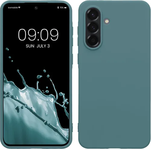 Vista 47 de kwmobile Funda compatible con Samsung Galaxy A12 - Funda protectora de silicona TPU suave y delgada - Azul Báltico
