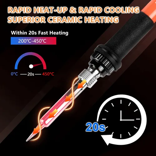 Vista 3 de Lápiz para soldar de 60 W y 110 V, temperatura ajustable, herramienta soldadora para reparación, reparación eléctrica, joyas y bricolaje