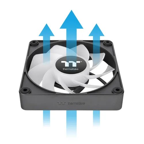 Vista 5 de Thermaltake CT120 EX ARGB Reverse Ventilador de enfriamiento de PC (paquete de 3 ventiladores), conexión magnética, sincronización con placa base