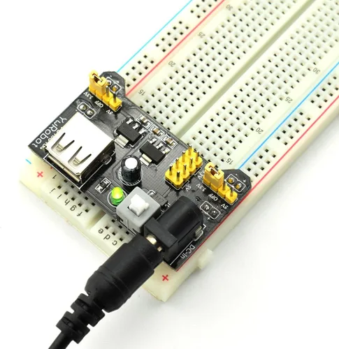 Vista 2 de HJ Garden Módulo de fuente de alimentación de componentes electrónicos surtido para Arduino, Raspberry Pi, STM32, UNO, MEGA2560 830P Breadboard +