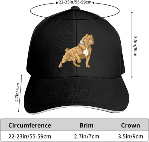 Vista 3 de American Bully Hat - Gorra de béisbol para lengua de pato para exteriores, color negro