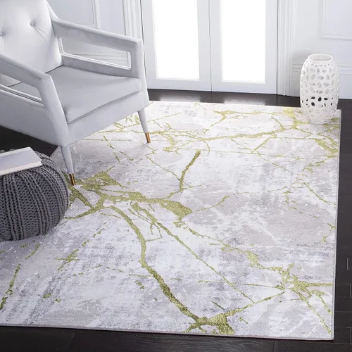 Vista 23 de SAFAVIEH Amelia Collection - Alfombra decorativa de 2 x 4 pies, gris y negro, diseño abstracto moderno, no desprende pelusa y de fácil cuidado