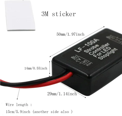 Vista 2 de Controlador de flash controlador estroboscópico módulo intermitente para luz LED de freno de coche (LF-100A)