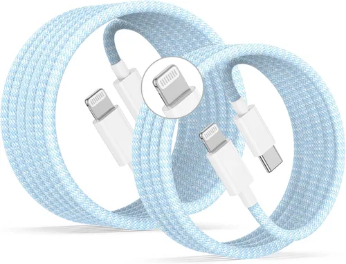 Vista 16 de USB C to Lightning Cable 2Pack 6FT+10FT,[Apple MFi Certified] Nylon Braided iPhone Fast Charging Cable, Power Delivery Charging Cord for iPhone 14