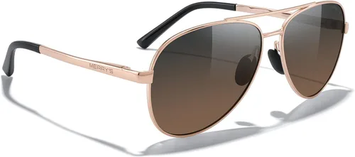 Vista 5 de MERRY'S Lentes de sol de aviador para hombres y mujeres, lentes polarizados para conducir, lentes espejados, protección UV 400, 2.283 in