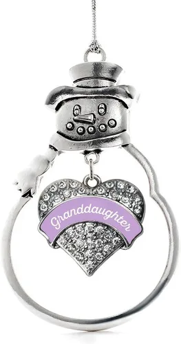 Vista 70 de Inspired Silver - Big Sis - Adorno de Navidad plateado - Adorno de árbol de Navidad con dije de corazón con circonita cúbica - Decoración colgante