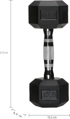 Vista 5 de Amazon Basics Rubber Hex Dumbbell Hand