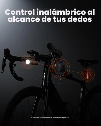 Vista 4 de Magicshine Luz de bicicleta RN 1500S, luces de bicicleta para conducción nocturna con montaje inferior, control FTR LightSync, recargable por USB