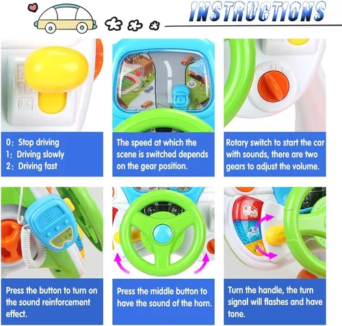 Vista 5 de AMOSTING Juguetes de Montar de Simulación y Juego para Niños Pequeños y Niñas Aprendizaje y Educativo Autos de Juguete de Conductor Bebé para Niños