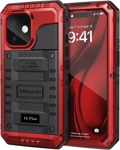 Vista 53 de Mitywah Funda impermeable para iPhone 7/iPhone 8 / iPhone SE 2020, funda de metal resistente de grado militar, protección de cuerpo completo
