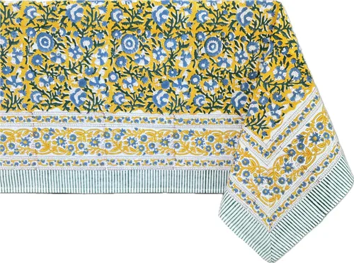 Vista 19 de ATOSII Mantel 100% algodón, Amara, floral, hecho a mano, rectangular, de lino, para cocina, comedor, fiestas, bodas, exteriores, picnics, Pascua