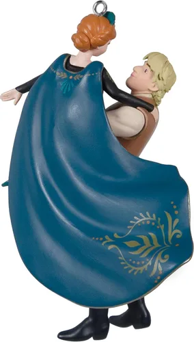 Vista 2 de Hallmark Keepsake Adorno de Navidad de plástico 2022, Disney Frozen 2 Anna y Kristoff
