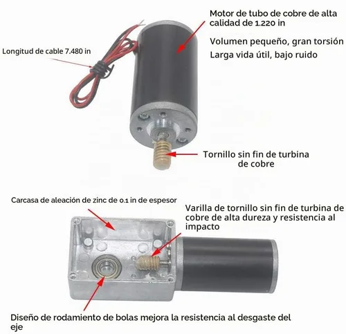 Vista 5 de DC alta velocidad de torsión reduce motor eléctrico reversible motor de engranaje 0.315 in eje (12V 10RPM)