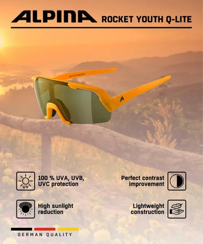 Vista 5 de ALPINA Rocket Youth Q-LITE - Gafas de ciclismo antivaho para hombres y mujeres, 100% protección UV, Rocket Youth Q-LITE