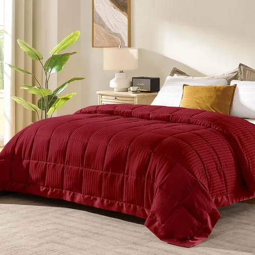 Vista 12 de downluxe - Manta de tamaño King con ribete satinado, edredón ligero alternativo para todas las estaciones, lavable a máquina