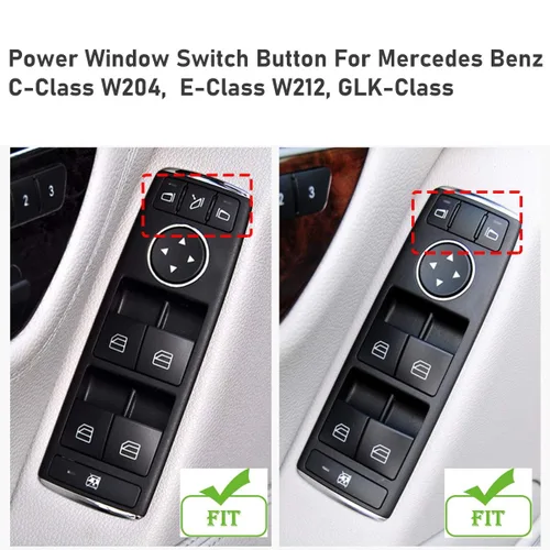 Vista 2 de Jaronx para cubiertas de botones del interruptor de ventana de Mercedes Benz, botones de interruptor de control de ventana eléctrica para Mercedes
