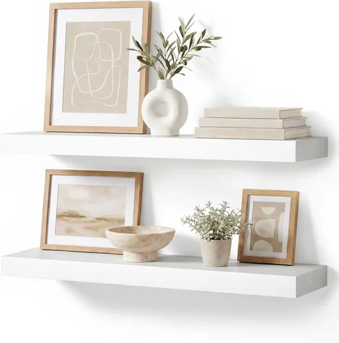 Vista 19 de Estantes flotantes de baño para pared, estantes de baño sobre el inodoro, estantes de pared y estante para libros, estante colgante, estantes