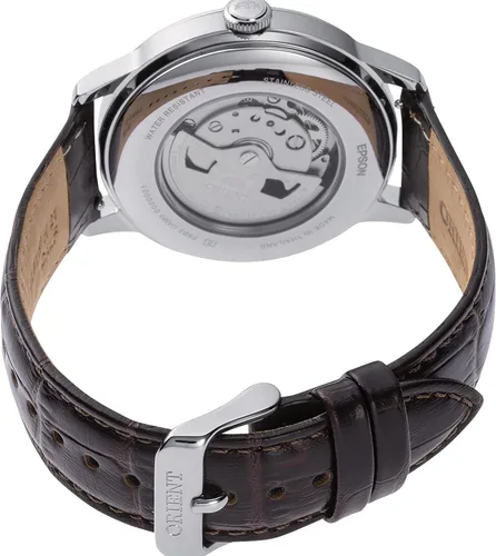 Vista 4 de Orient Bambino Versión 9 Reloj de vestir automático de acero inoxidable con calendario semanal Verde