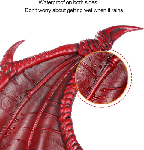 Vista 6 de Disfraz de dragón de Halloween para niños, 3 unidades de máscara de dinosaurio, ala y cola de cosplay