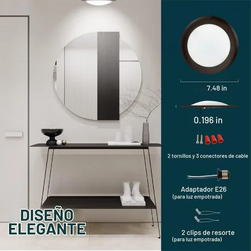 Vista 6 de TOPELER Luz de disco LED de bronce de 6 pulgadas, luz de techo empotrada de 15 W, 1000 lm, luz de disco empotrada de perfil bajo regulable 3000k