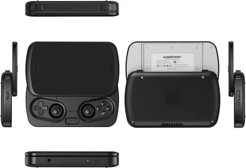 Vista 7 de RG Slide Handheld Game Console RG Slide 4.7-inch LTPS In-Cell Screen No Card Retro Game Console Unisoc T820 Portable Arcade Video Gaming Console