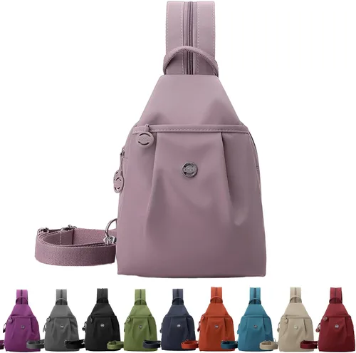 Vista 9 de Bolsa de viaje antirrobo 3 en 1 de alta calidad, impermeable, de 2 vías, mochila cruzada para mujer, Negro, Mediana, Moda