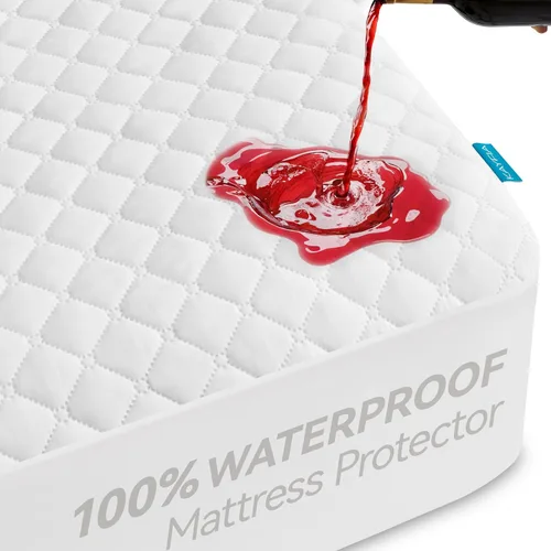 Vista 42 de Kayfia Protector de colchón impermeable, tamaño individual, suave, transpirable, tela de aire 3D, protector de colchón silencioso con bolsillo