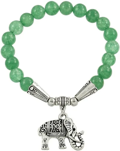 Vista 7 de Falari brazalete de piedras naturales de amuleto de elefante
