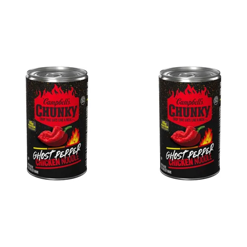 Vista 12 de Campbell's Chunky Sopa de fideos con pollo y pimienta fantasma, lata de 18.6 onzas