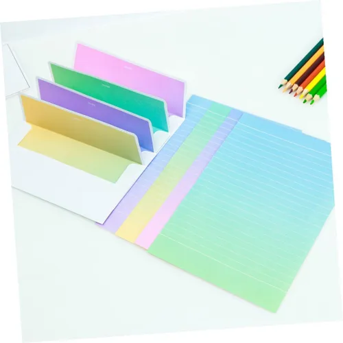 Vista 3 de STOBOK Juego de sobres de papelería, papel de carta, 8 sobres, 16 hojas, bastante práctico
