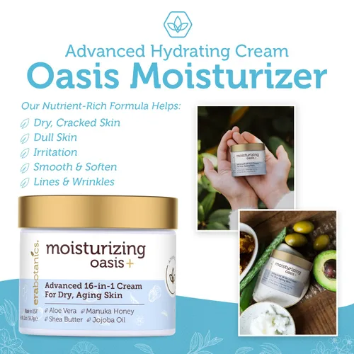 Vista 5 de Crema rejuvenecedora e hidratante natural para la piel, crema facial hidratante 16 en 1 para piel seca con miel de Manuka, manteca de cacao, aceite