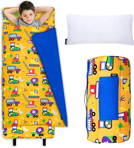 Vista 12 de Wildkin Kids Nap Mat with Pillow for Boys & Girls – Soft & Cozy Toddler Sleep Mat for Daycare, Preschool, Kindergarten & Travel, Ages 3–7, Machine
