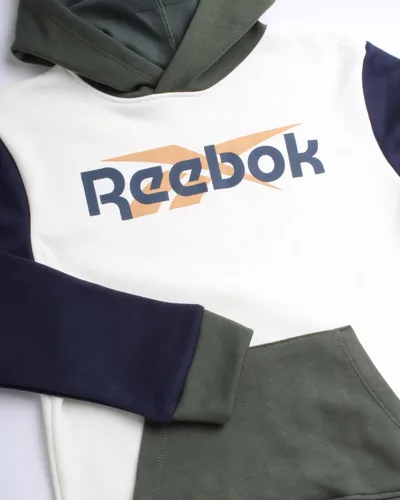 Vista 3 de Reebok Conjunto deportivo deportivo para niños, camisa de manga larga de 3 piezas y pantalones deportivos, chándal de forro polar de rendimiento