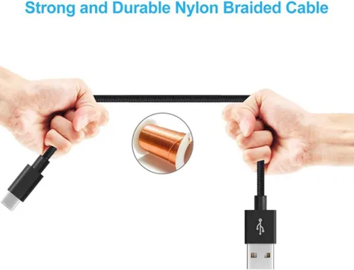 Vista 4 de Cable de carga USB tipo C de 10 pies, cable de alimentación USB-C compatible con Samsung Galaxy S21 S22 S23 Ultra Plus Z Fold Z Flip