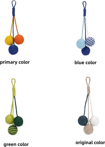 Vista 7 de Juguete para gatos, bola de sisal, juguete colgante para gatos, hecho a mano, cuerda para gatos, masticable, respetuoso con el medio ambiente