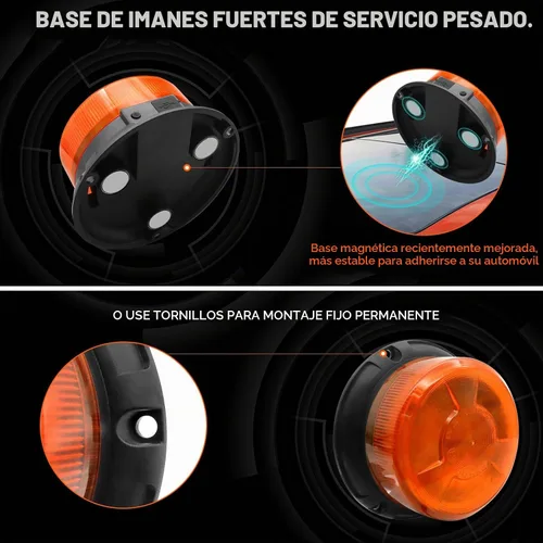 Vista 5 de AnTom - Luz estroboscópica inalámbrica con control remoto, luz LED ámbar de advertencia