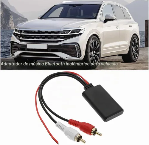 Vista 2 de Adaptador de audio Bluetooth 5.0 para coche, 2 entrada RCA, inalámbrico, Bluetooth, módulo, AUX, cable adaptador para radio de coche, altavoz