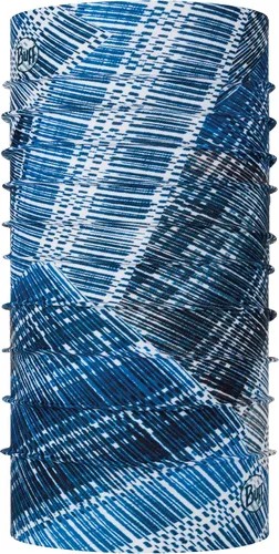 Vista 19 de BUFF CoolNet UV Polaina para el cuello, Protección solar UPF 50, Transpirable, Versátil, Mascarilla de secado rápido, Negro y Azul, Talla para Lazs