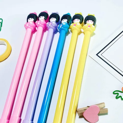 Vista 9 de Juego de bolígrafos de gel a la moda, lindo color caramelo, colorido, tinta de gel, bolígrafos kawaii encantadores dibujos animados japonesas