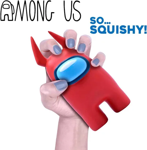 Vista 3 de Among Us Mega SquishMe – Juguete Squishy Oficial Red Devil – Grande de 7″ Alivio del Estrés y Personaje Coleccionable