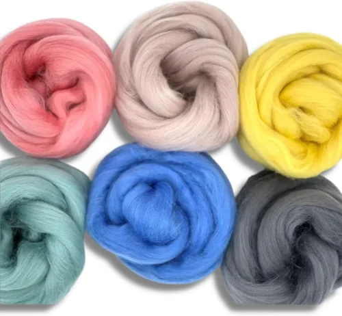 Vista 5 de Revolution Fibers Top de lana teñida Colección Corriedale de fibra sin hilar Perfecto para hilado a mano, fieltro de agujas, tejido