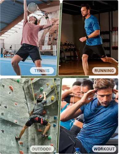 Vista 6 de MAGCOMSEN Camiseta de entrenamiento Dry Fit para hombre, absorbe la humedad, manga corta, gimnasio, atletismo, correr, casual