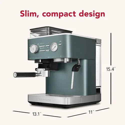 Vista 2 de KitchenAid Máquina de café expreso semiautomática con molinillo de rebabas, 2.5L, KES6551JP, enebro Juniper
