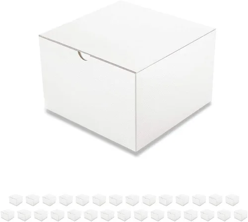 Vista 14 de PACKQUEEN Cajas de regalo de Navidad color dorado champán, paquete de 10 unidades de 6 x 6 x 4 pulgadas, cajas de regalo pequeñas con tapas, cajas