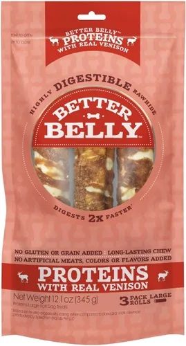 Vista 13 de Better Belly Originals - Rollo grande, golosinas para perros altamente